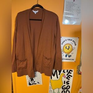 Brown Cardigan with Pockets XXL